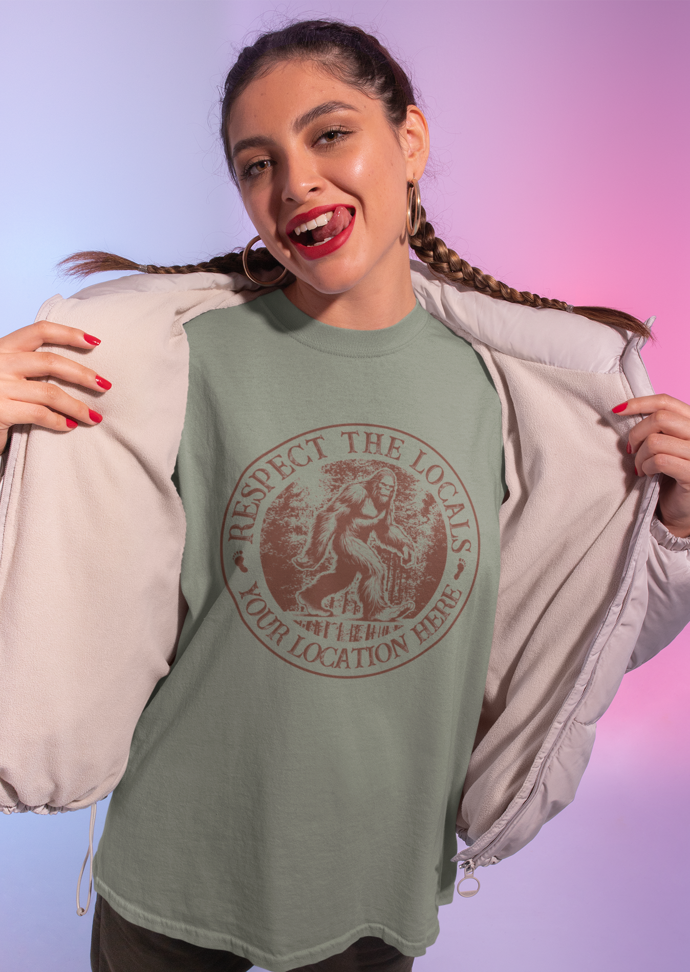 “Respect the Locals” Bigfoot T-Shirt or Sweatshirt – Custom