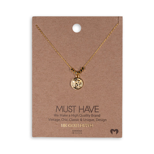 Gold Dipped Mini Coin Pendant Necklace