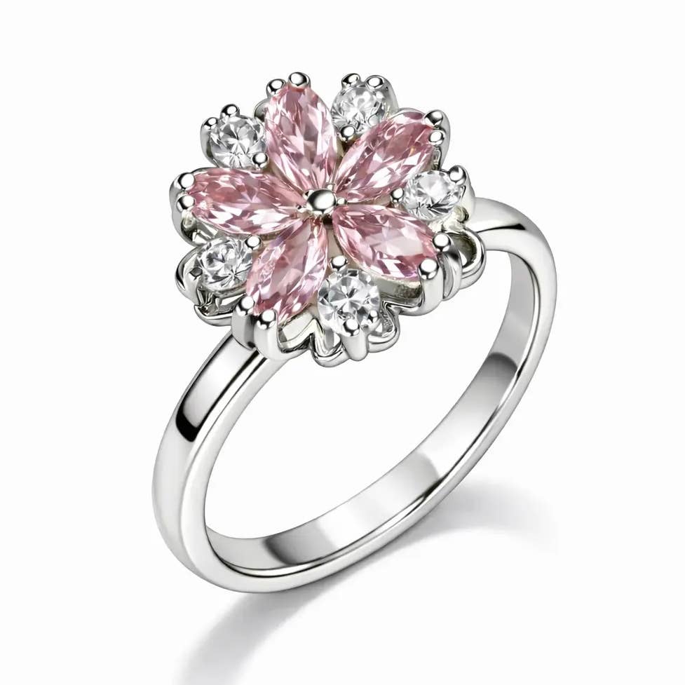 Rose Bloom Spinner Ring – Adjustable (Gold & Silver)