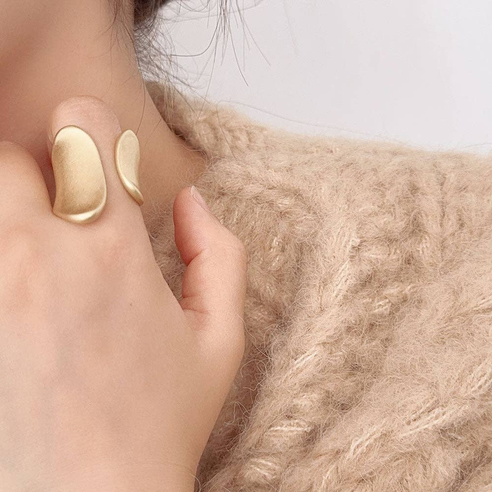 Chunky Irregular Geometric Open Adjustable Ring DP25E749