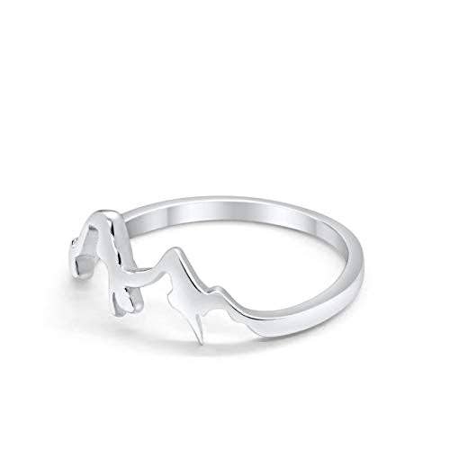 Mountain Range Ring 925 Sterling Silver