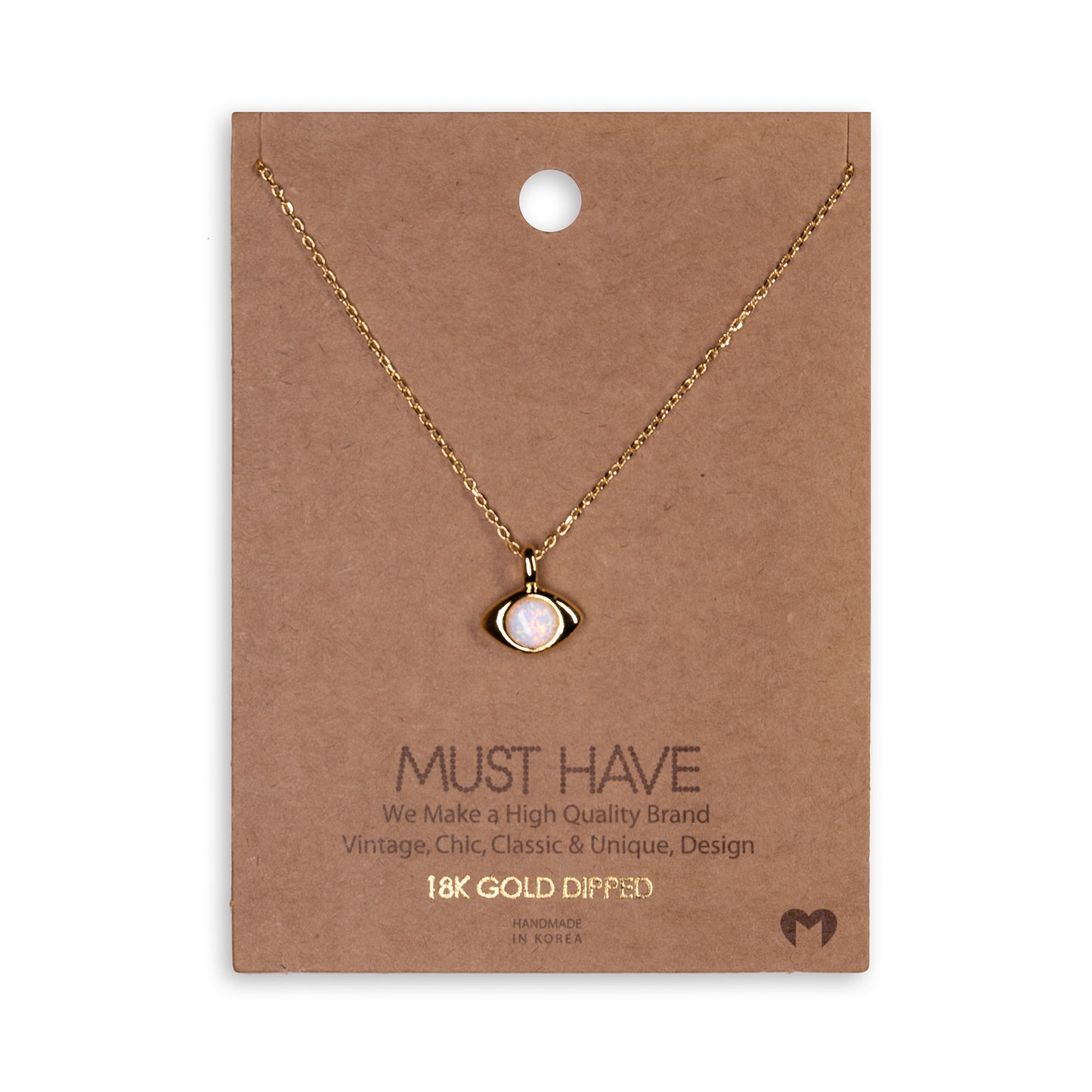 Opal Evil Eye Pendant Necklace