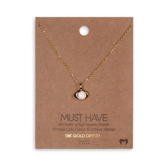 Opal Evil Eye Pendant Necklace