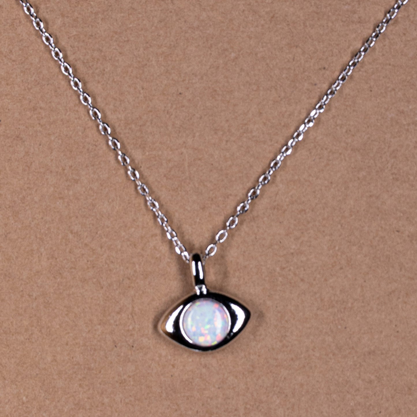 Opal Evil Eye Pendant Necklace