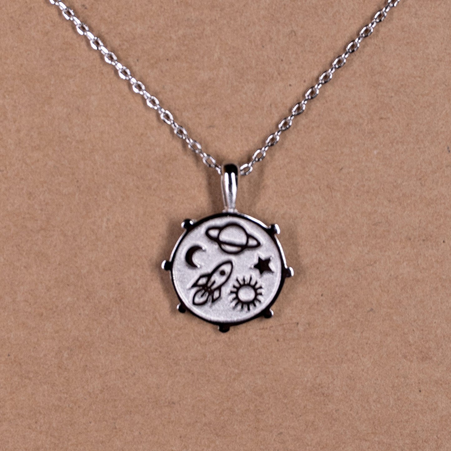Space Coin Pendant Necklace