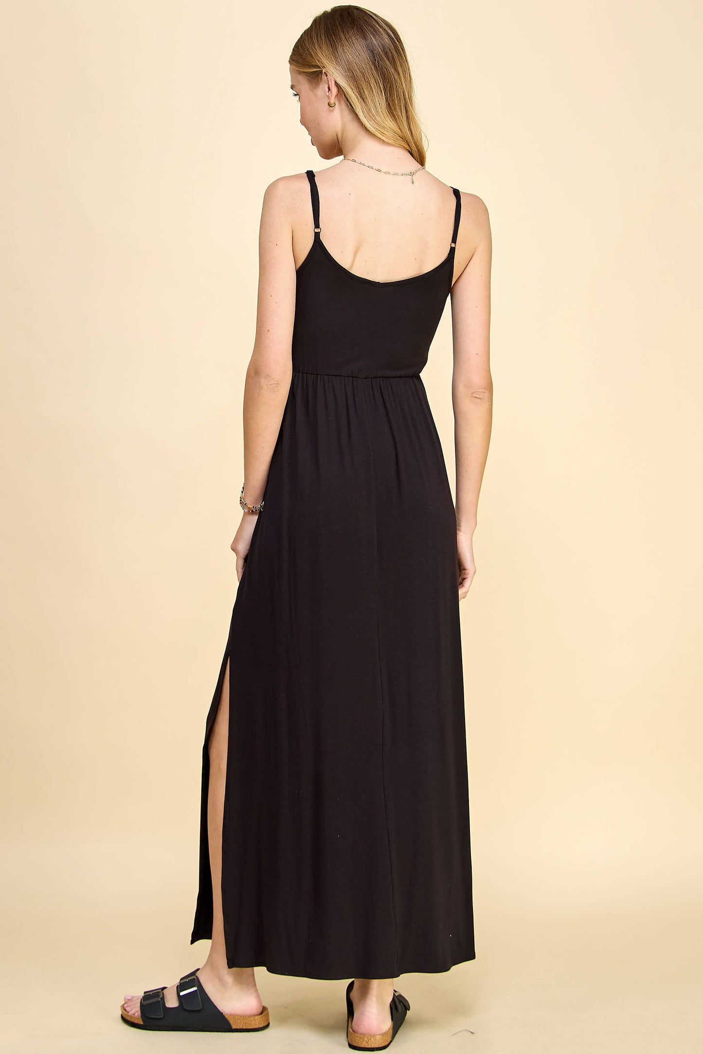 SPAGHETTI STRAP EMPIRE WAIST MAXI DRESS