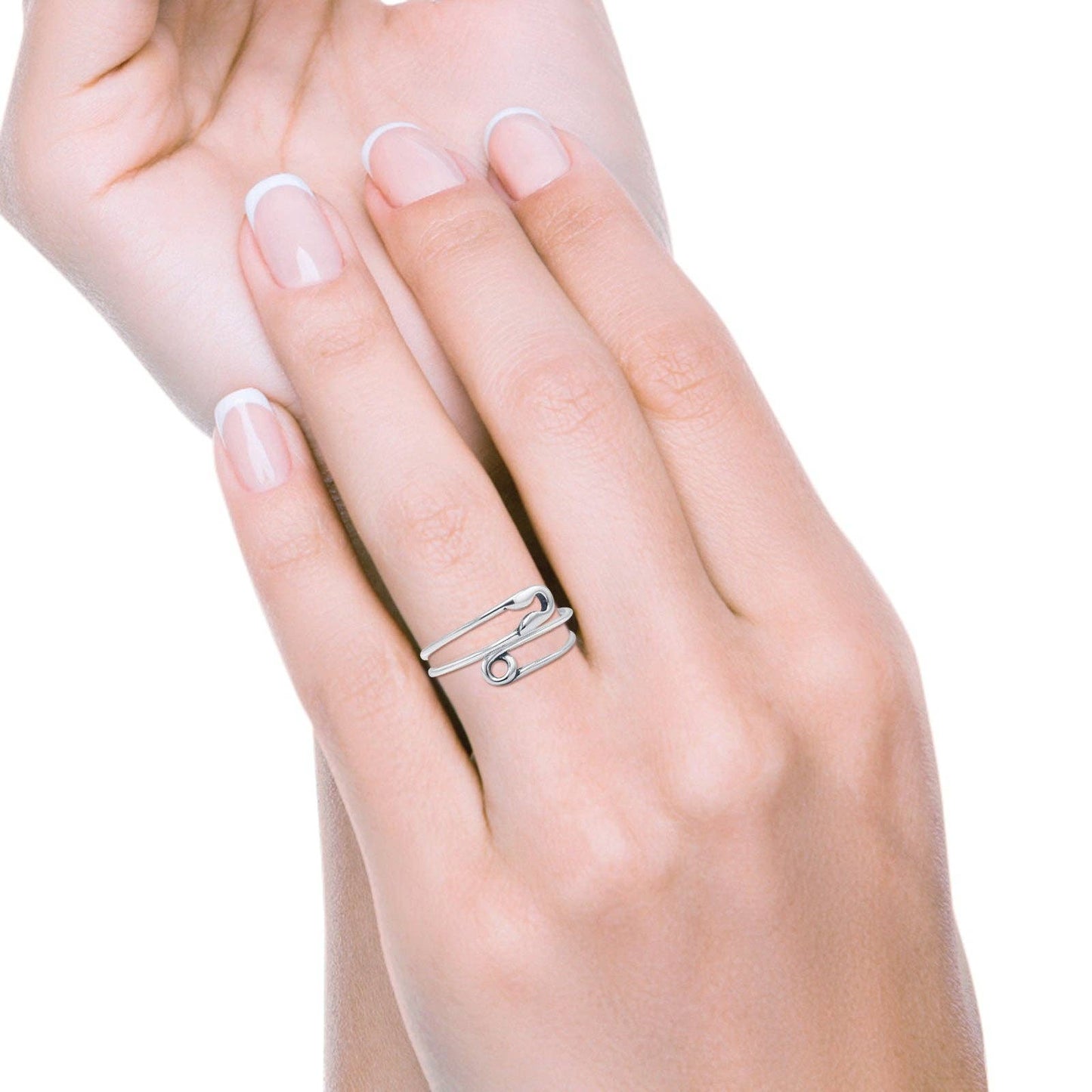 Safety Pin Band Oxidized