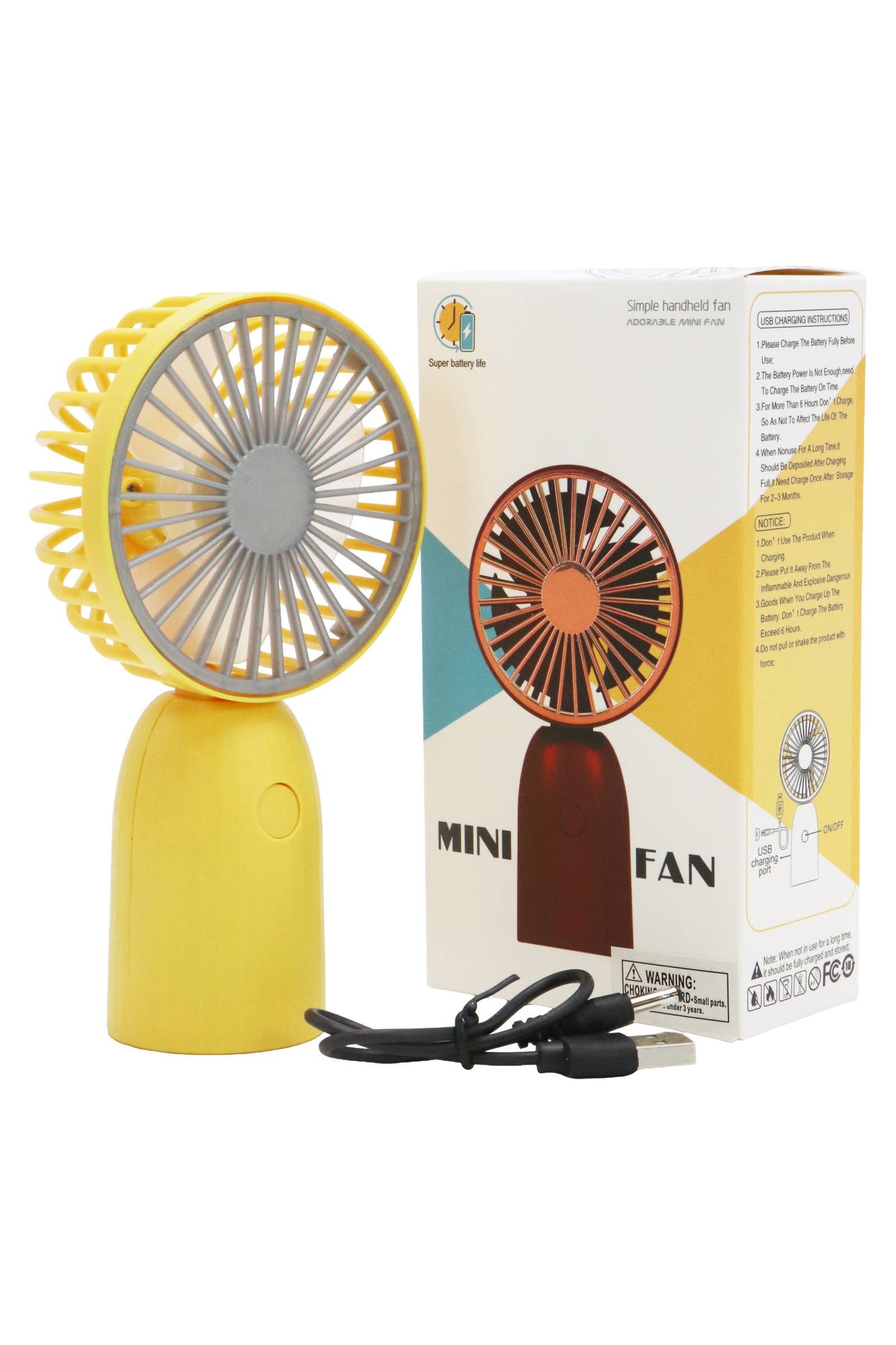 Matte Two Tone Portable Electric Fan - 12 pcs