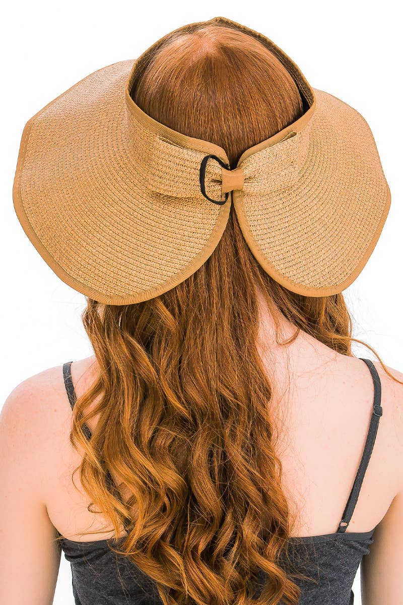 Pack And Go Paper Straw Wide Roll-up Sun Hat