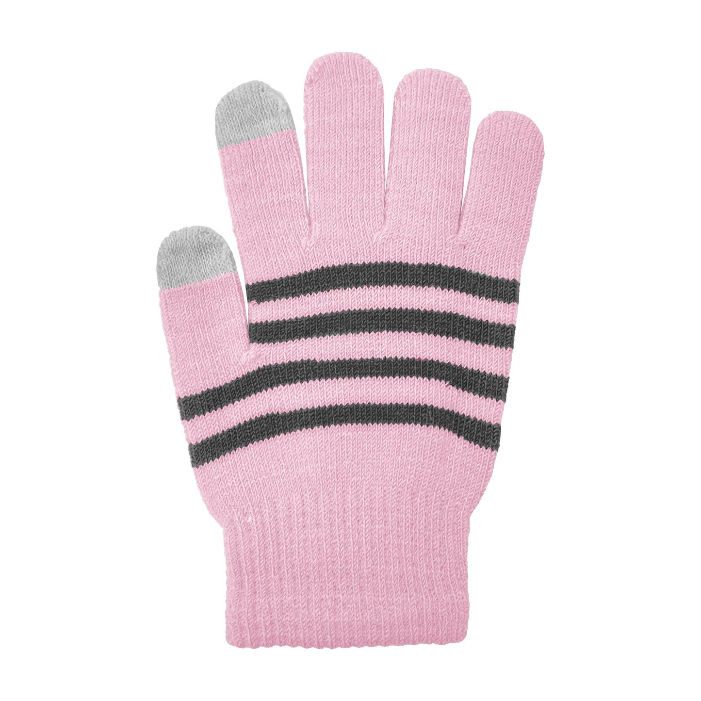 Girls Touchscreen Striped Stretch Gloves - 35114