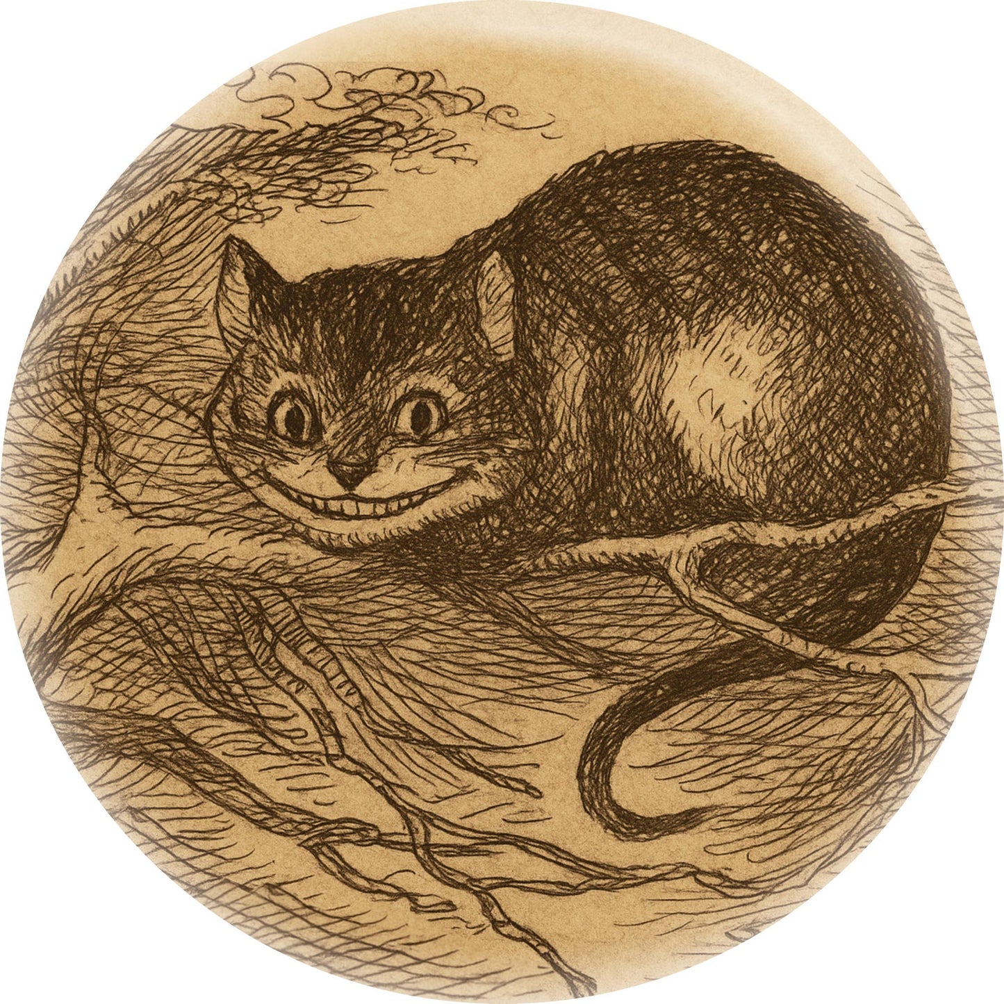Pin-on Button - 1.5 Inch - Alice In Wonderland - Cheshire