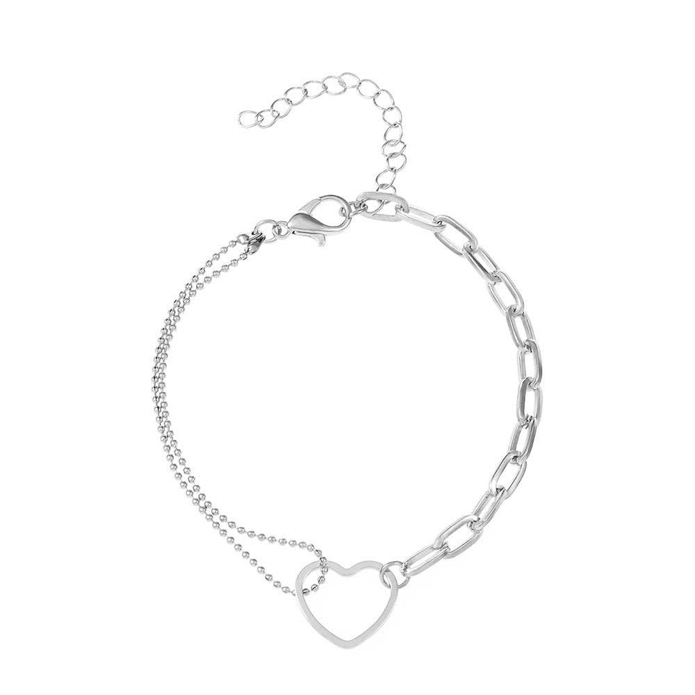 French Vintage Double Layer Bracelet for Women with Geometric Design