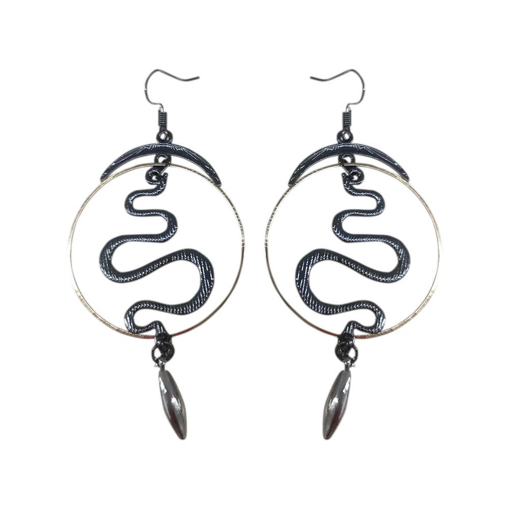 Retro irregular geometric snake cone earrings