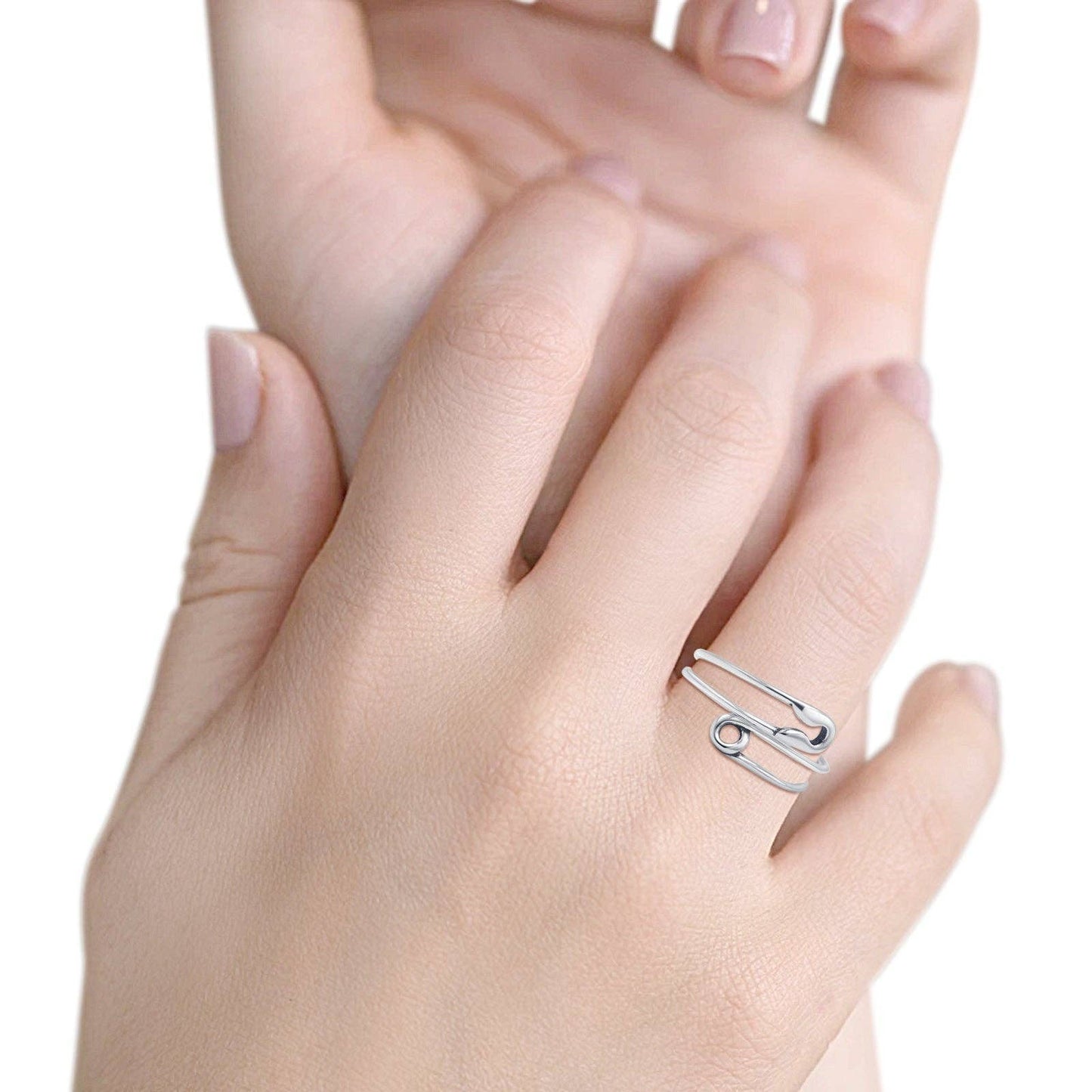 Safety Pin Band Oxidized