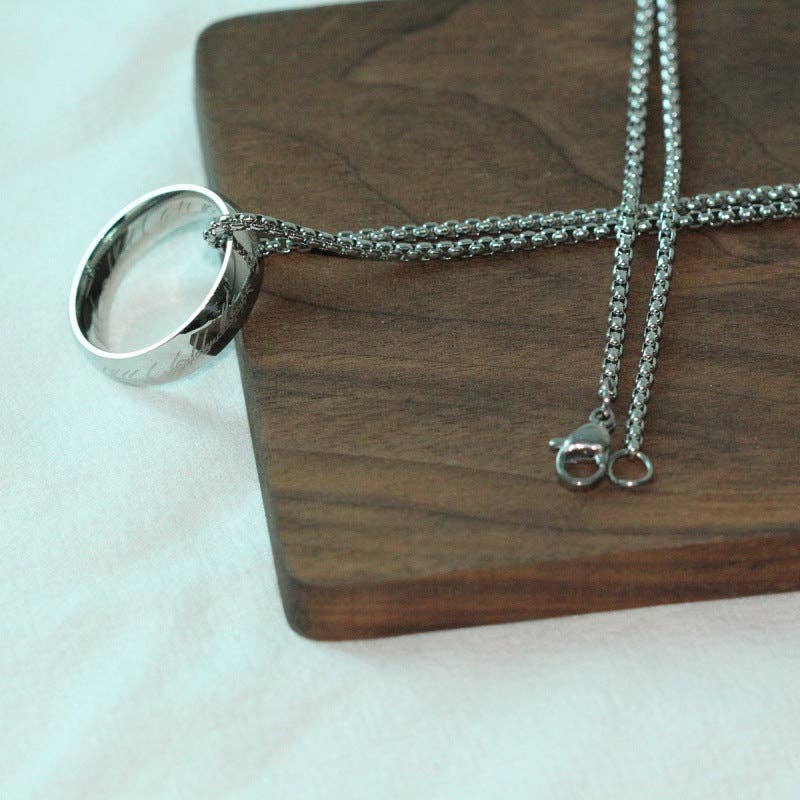 Vintage Lord of the Rings Pendant Ring Necklace for Men and Women