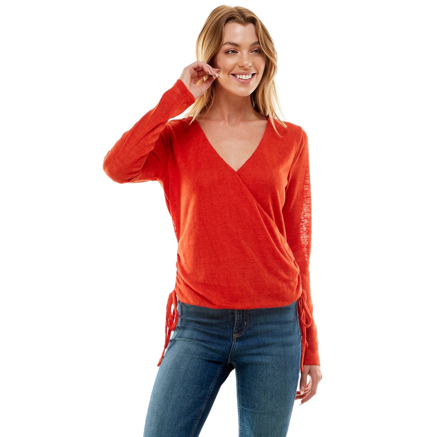 ESSENTIAL SOFT STRIDE SOLID SLUB HACCI KNIT TOP