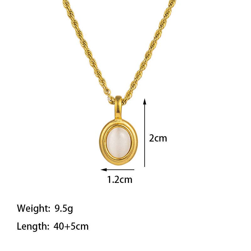 Gemstone Vintage Twist Chain Necklace DPJN0918