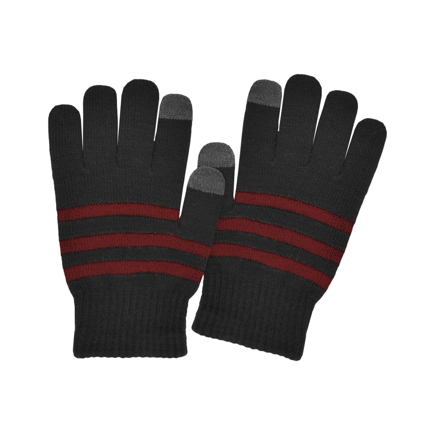 Boys Touchscreen Striped Stretch Gloves - 37140