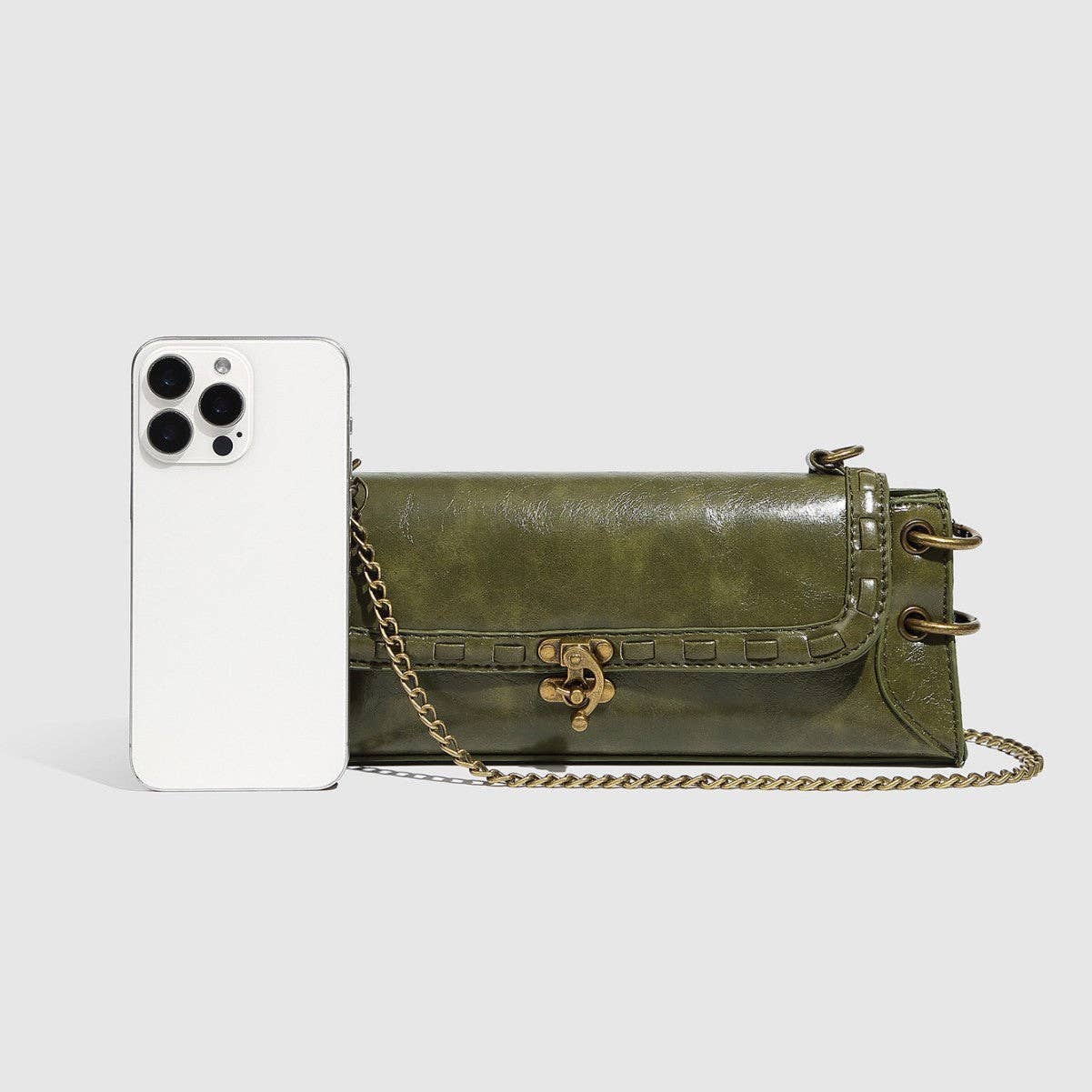 Vintage Square Shoulder Bag With Chain Strap DP225F699
