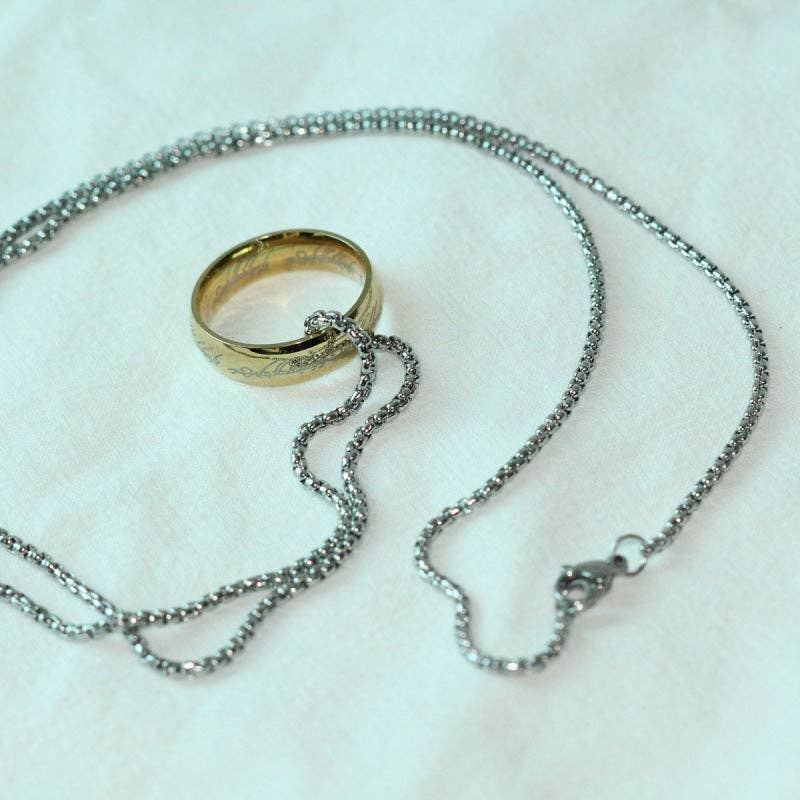 Vintage Lord of the Rings Pendant Ring Necklace for Men and Women