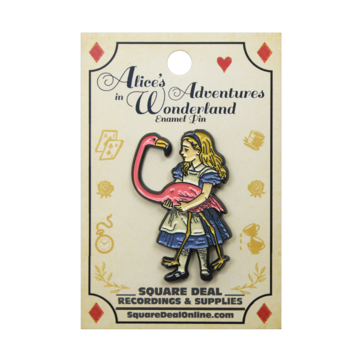Enamel Pin - Alice's Adventures In Wonderland with Flamingo