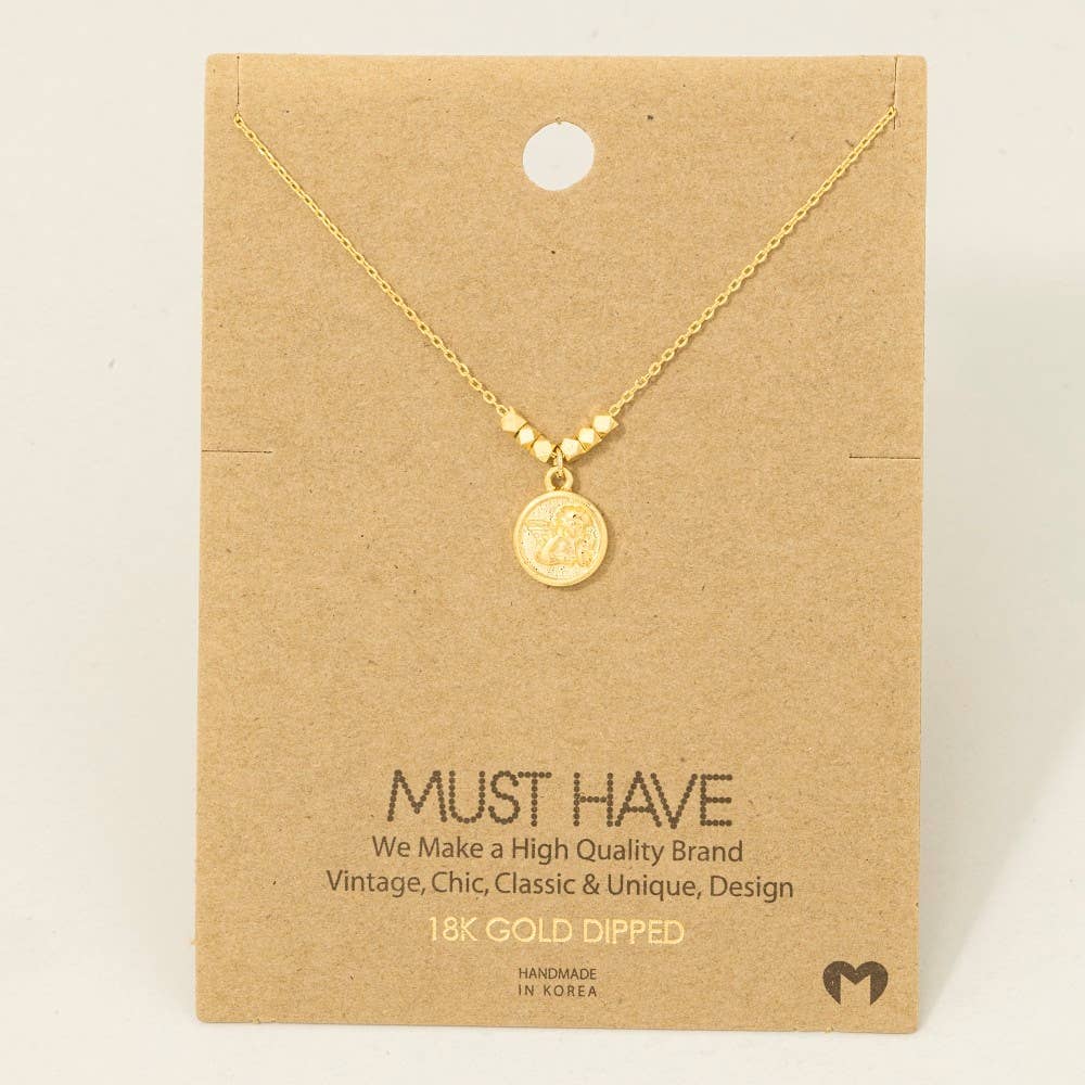Gold Dipped Mini Coin Pendant Necklace