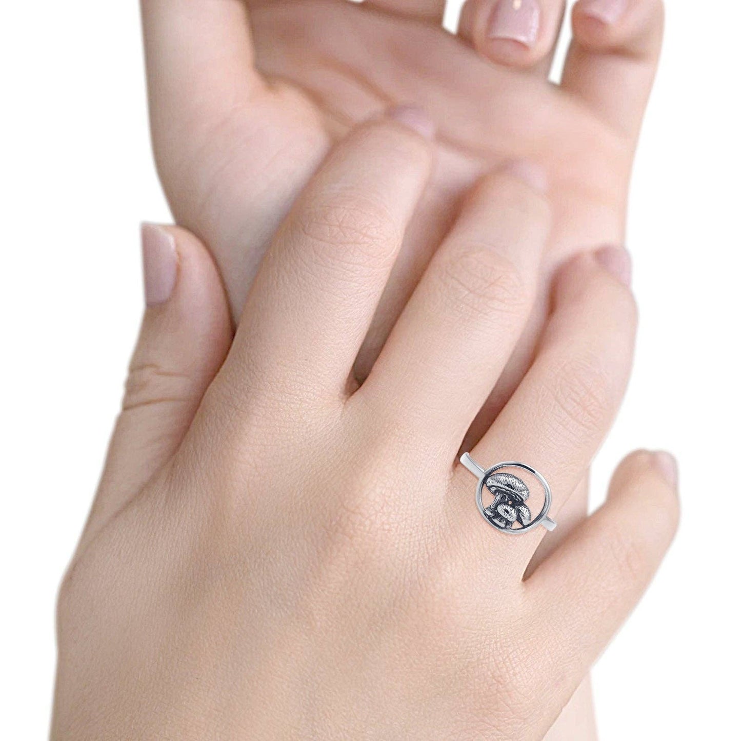 Mushroom Ring Oxidized 925 Sterling Silver Wholesale