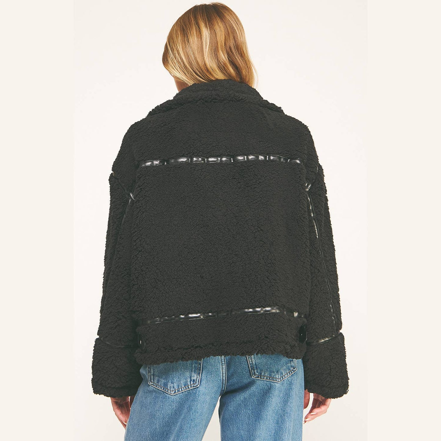 DEVIN FAUX SHEARLING AVIATOR JACKET