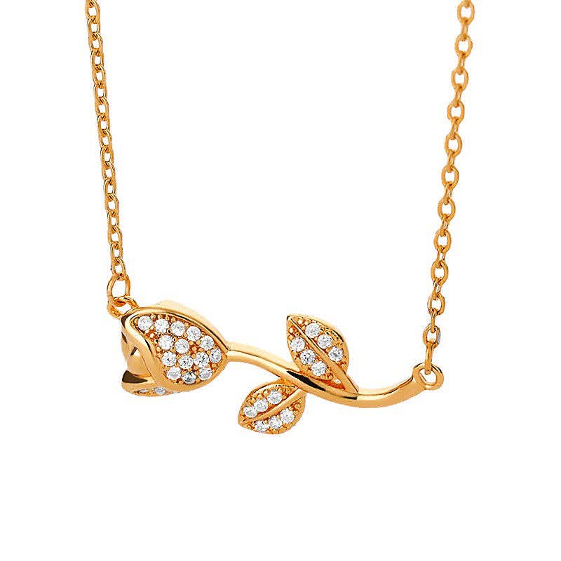 Gothic Heart Rose Flower Necklace for Women