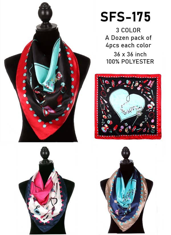 Makeup Glam Silk Feel Square Scarves