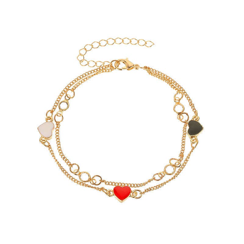 French Vintage Double Layer Bracelet for Women with Geometric Design