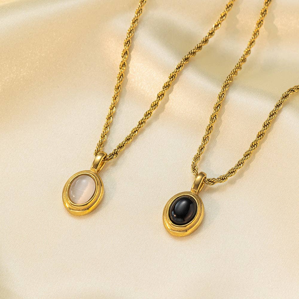 Gemstone Vintage Twist Chain Necklace DPJN0918