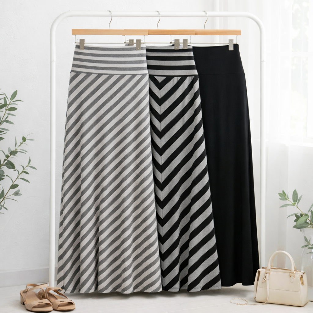 HIGH WAIST MAXI BASIC SKIRTS