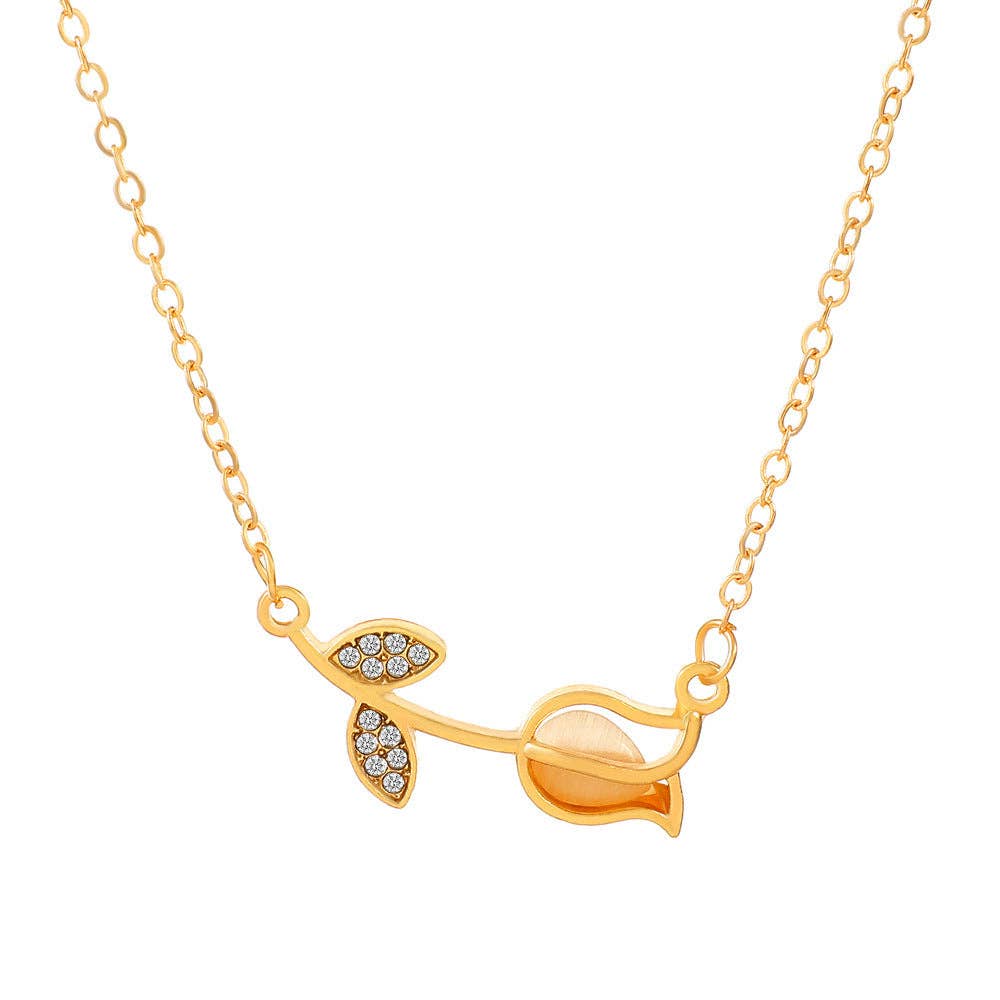 Gothic Heart Rose Flower Necklace for Women