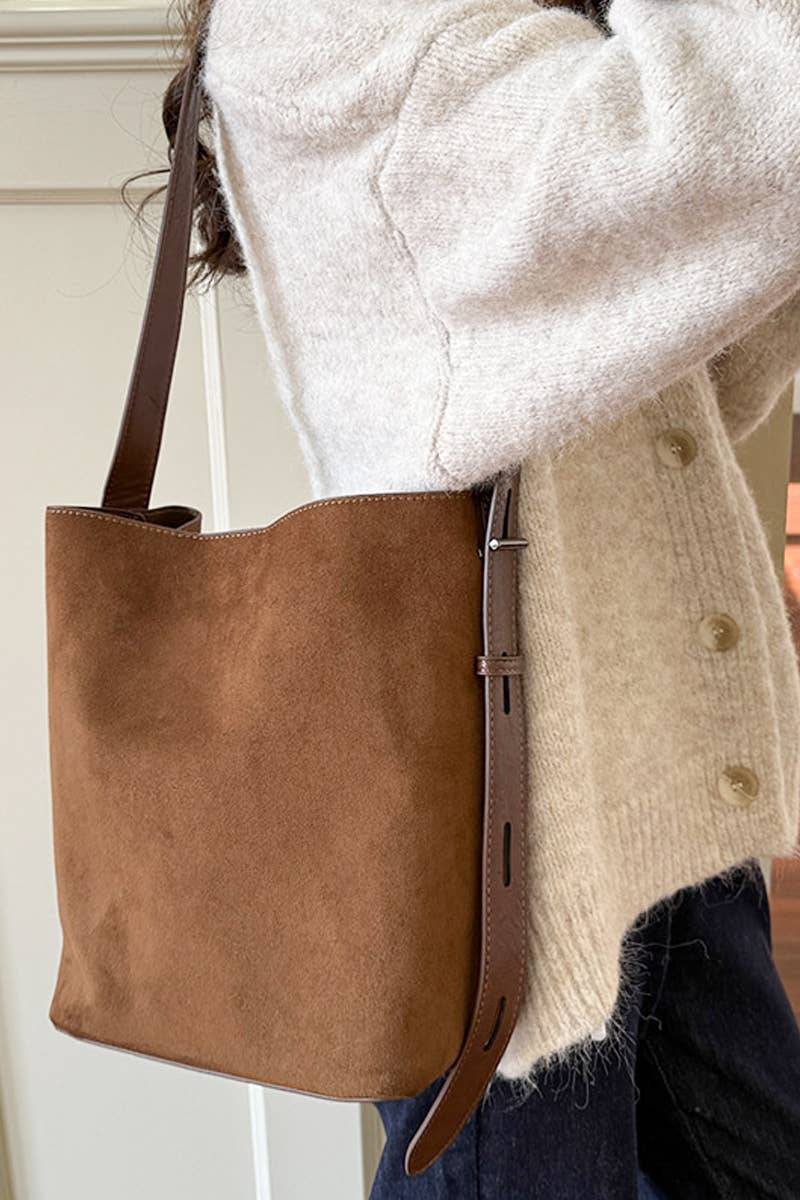 1205 Microsuede Bucket Tote Bag SI-29154