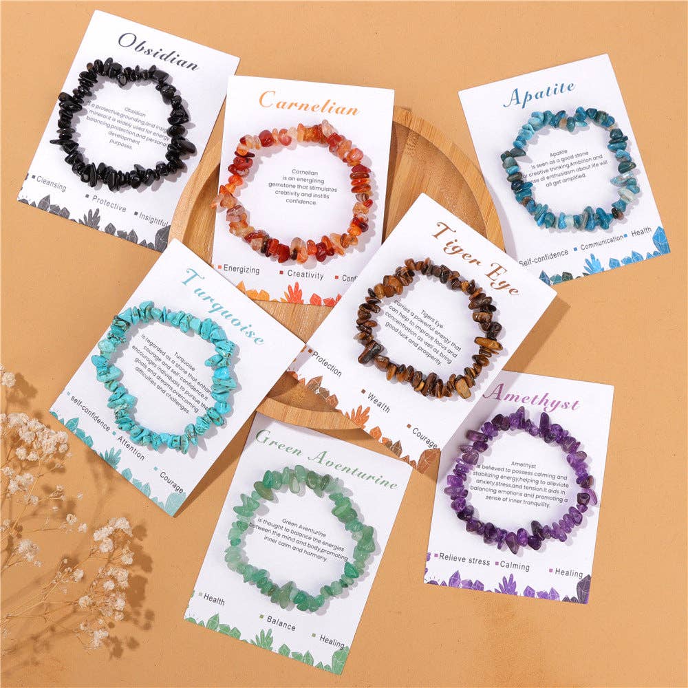 Vintage Irregular Stone Beaded Bracelet DPJB1052