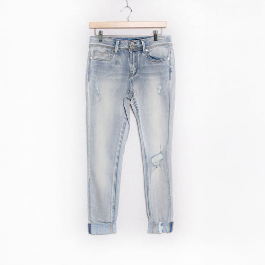 Women's High Waisted Distressed Skinny Jeans