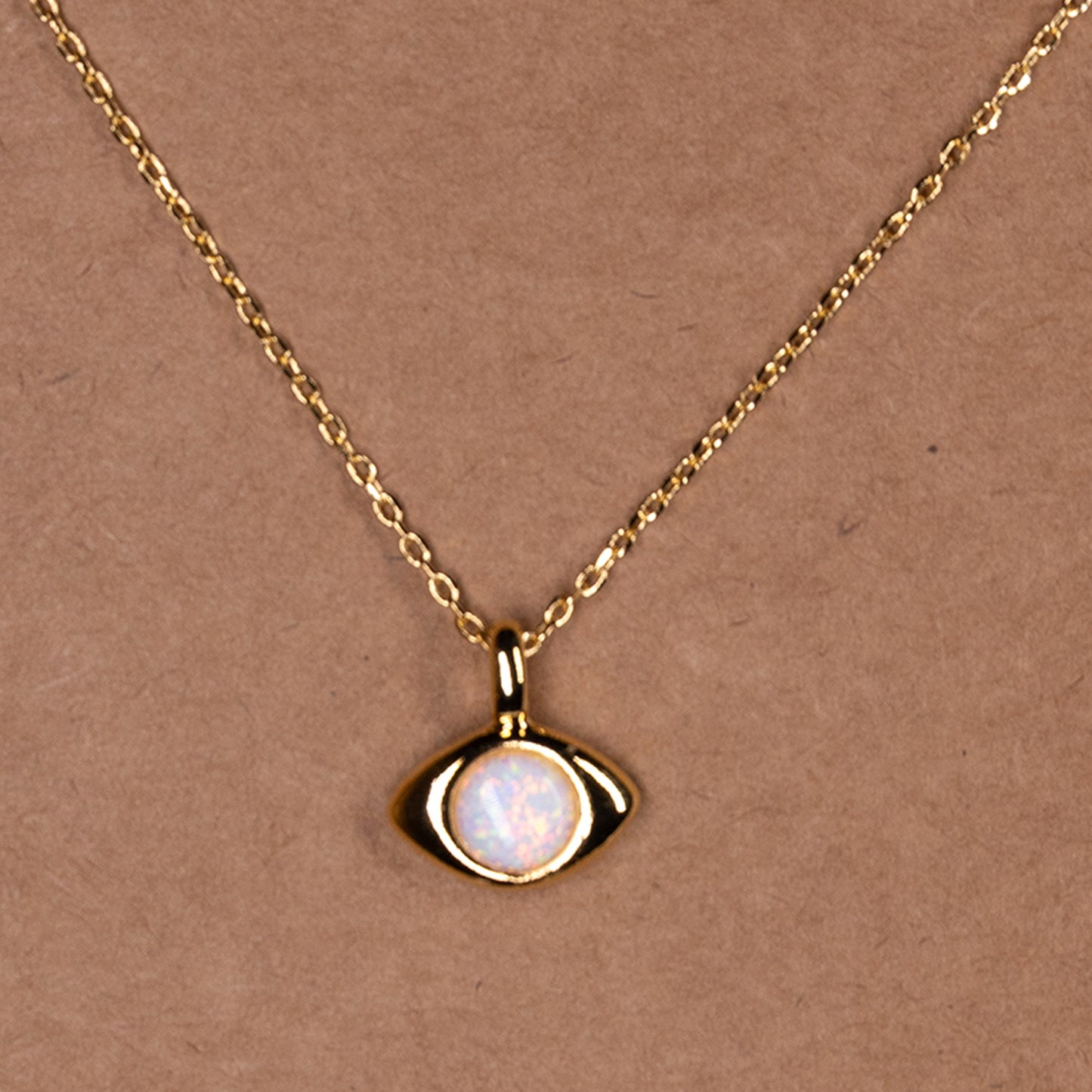 Opal Evil Eye Pendant Necklace