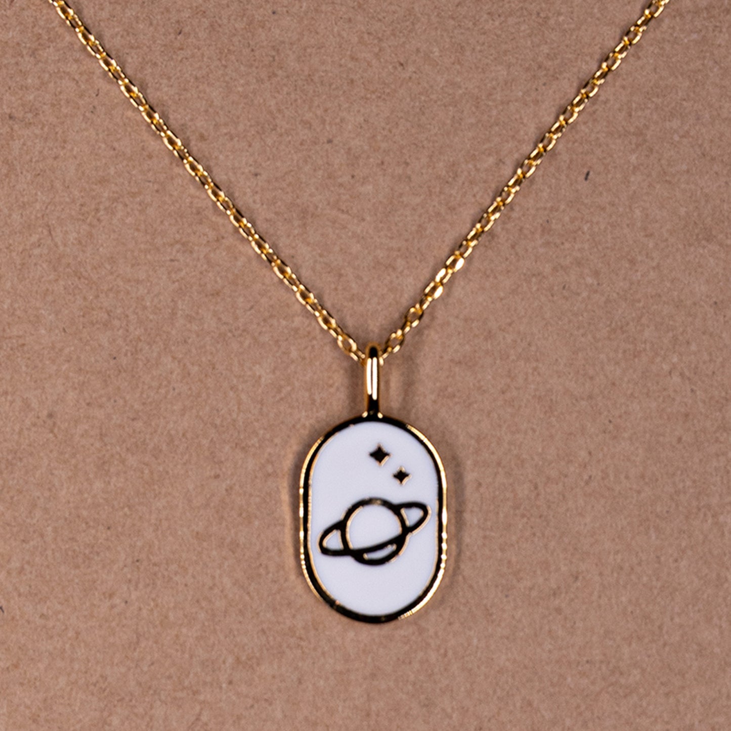 Gold Dipped Planet Stars Pendant Necklace